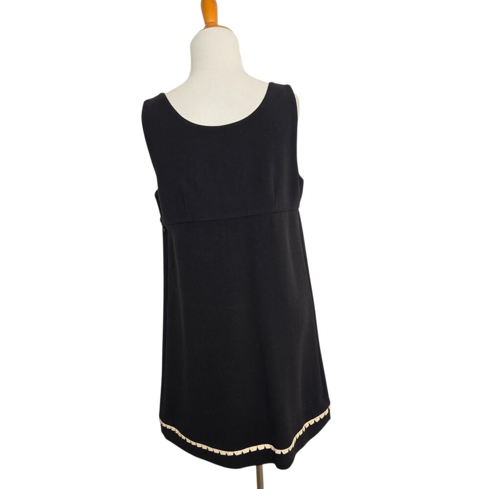 Juicy Couture Women Babydoll Twee Shift Dress Mod Preppy A-Line Black Buttons 8 - Picture 4 of 11